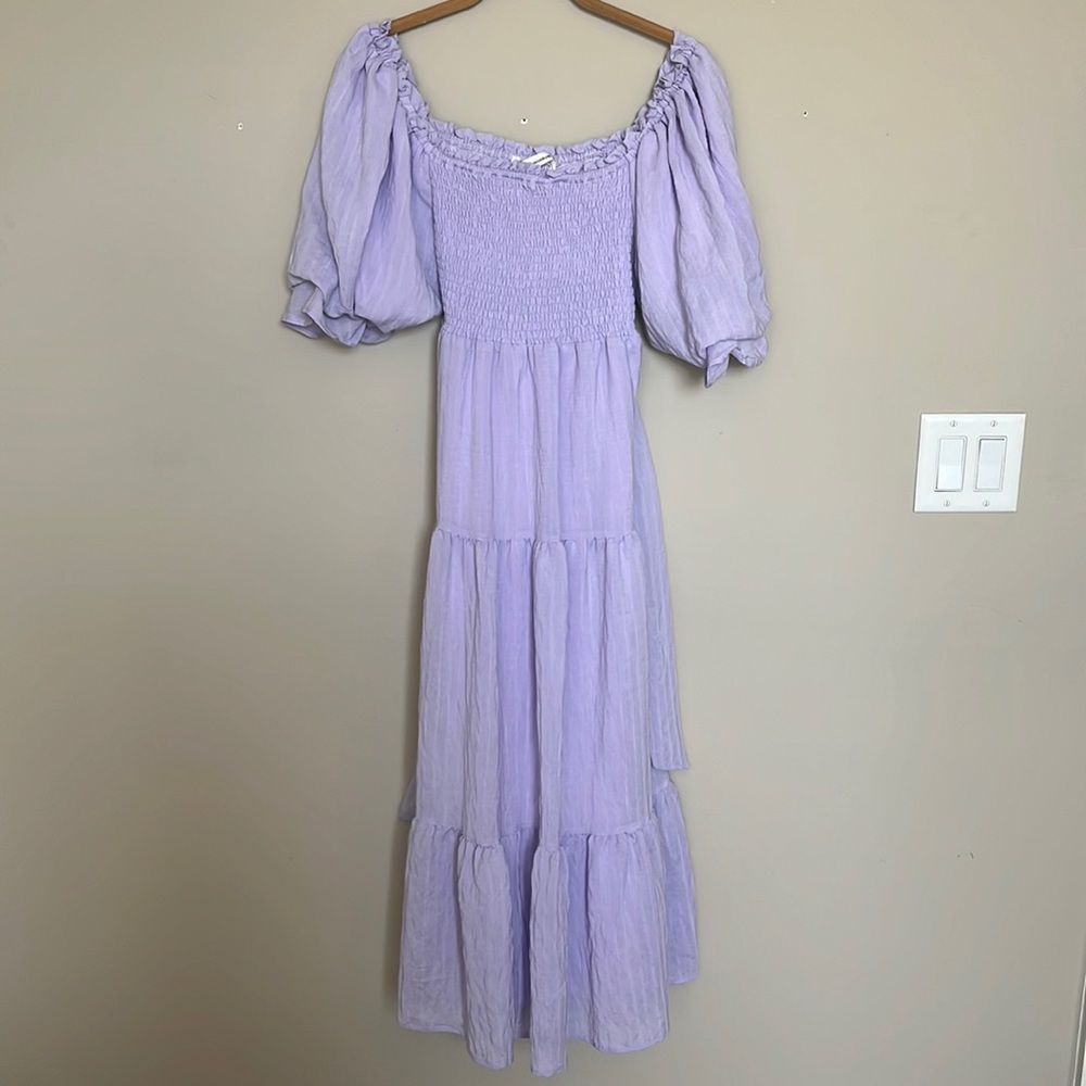lavender dress with pockets